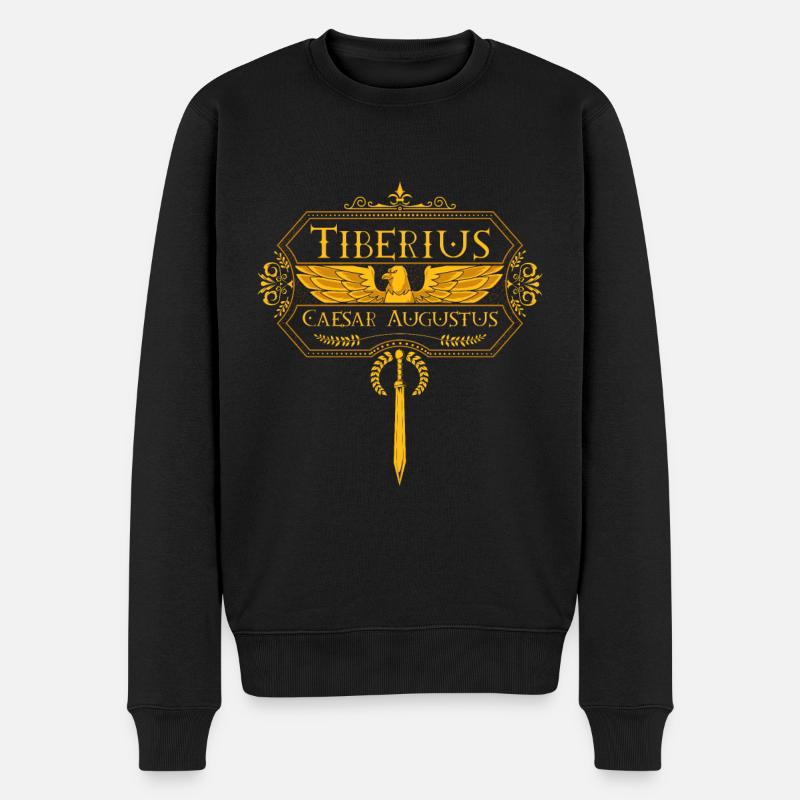 Römische Kaiser - Tiberius - Männer Premium Bio Pullover - Schwarz