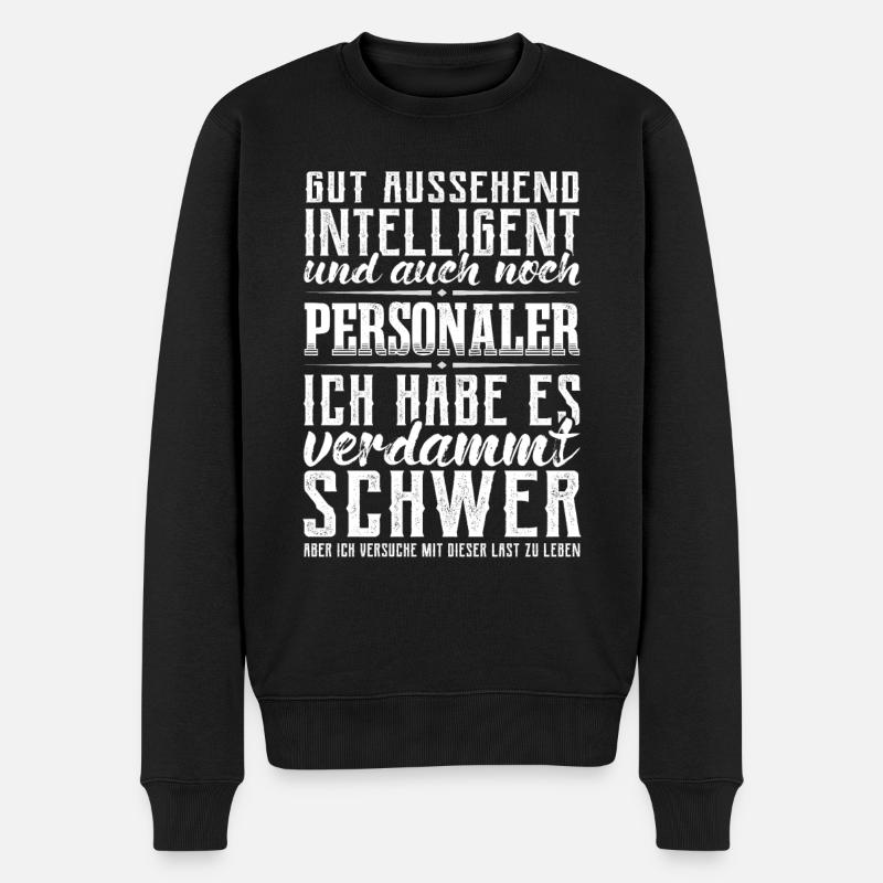 Personaler Human Resources Lustig Personal - Männer Premium Bio Pullover - Schwarz