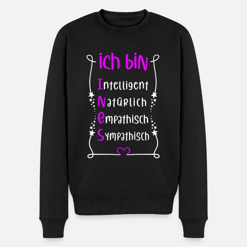 Für den besten Menschen - Ich bin Ines - Männer Premium Bio Pullover - Schwarz