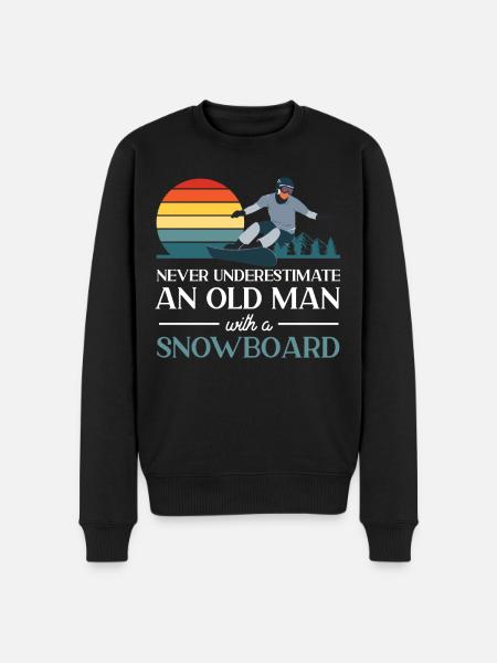 Snowboarding Snowboard Retro Never - Men's Premium Organic Jumper - black