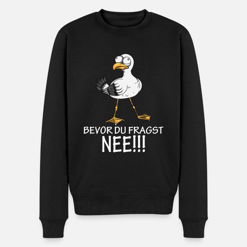 Norden Küste Möwe Spruch Faullenzer Ostsee Nordsee - Männer Premium Bio Pullover - Schwarz
