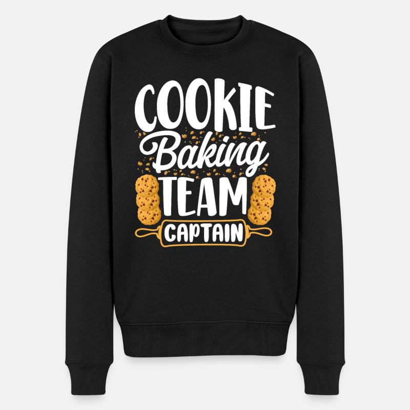 Bake Baking Cookie Team Captain - Männer Premium Bio Pullover - Schwarz