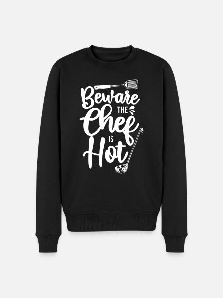 Cooking Cook Kitchen Chef Beware - Men's Premium Organic Jumper - black