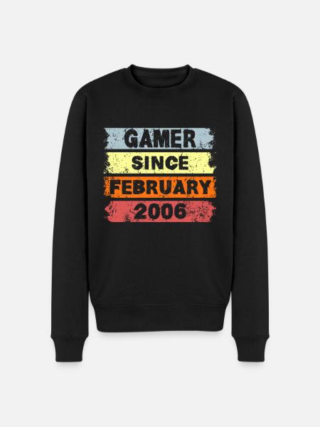 Gamer since February 2006 - Birthday - Men's Premium Organic Jumper - black