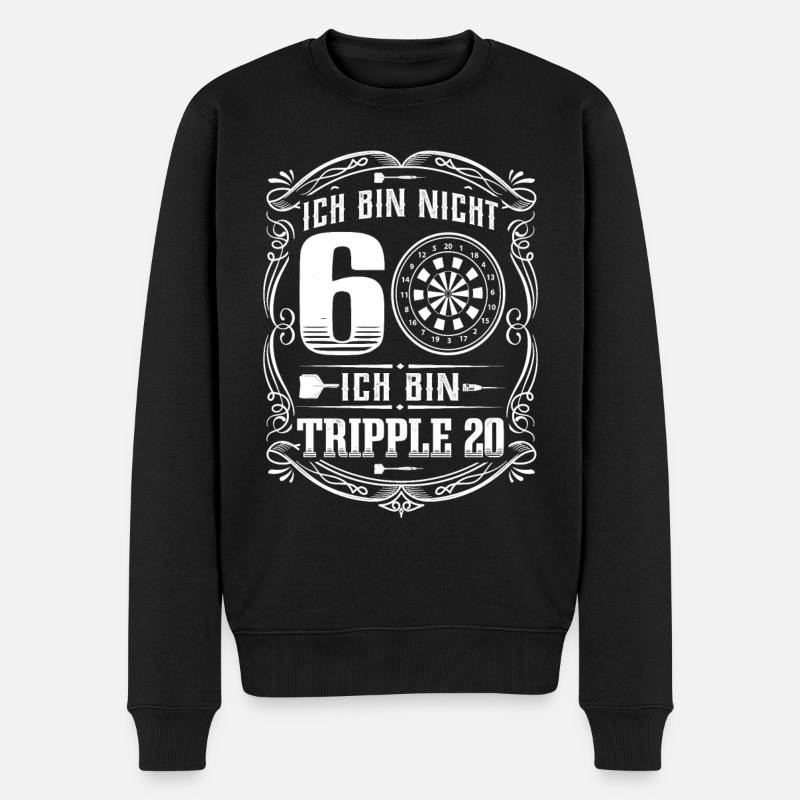 60. Geburtstag Darts Dartspieler 60 Jahre Dart - Männer Premium Bio Pullover - Schwarz
