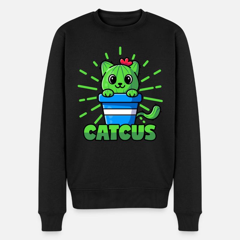 Chats Cactus Pun Catcus - Pull Premium bio Homme - noir