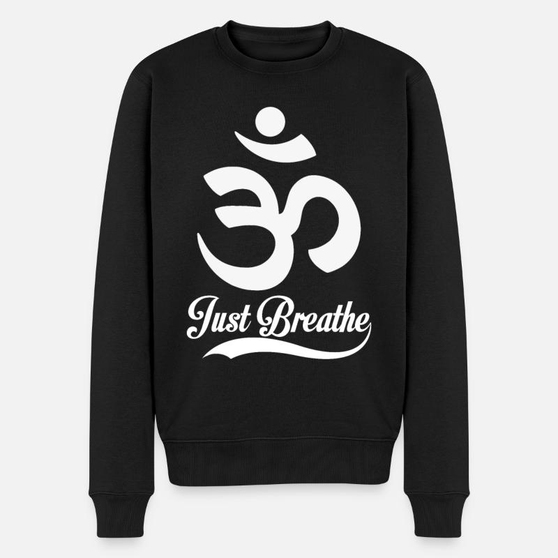 Ohm Namaste - Männer Premium Bio Pullover - Schwarz