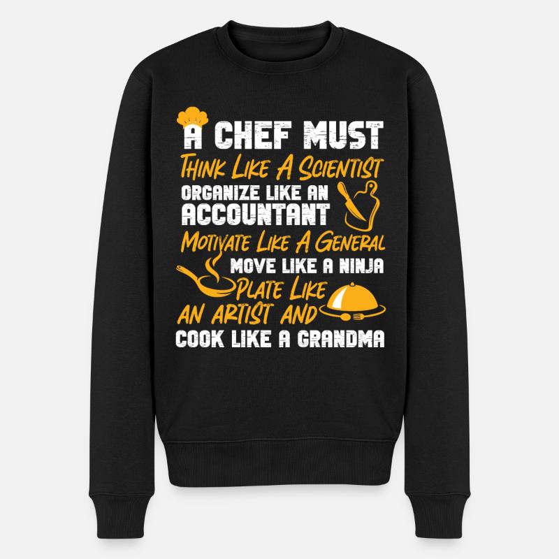 Cuisine Cuisine Chef Un Chef - Pull Premium bio Homme - noir