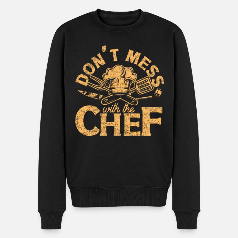Cooking Cook Vintage Kitchen Chef - Männer Premium Bio Pullover - Schwarz