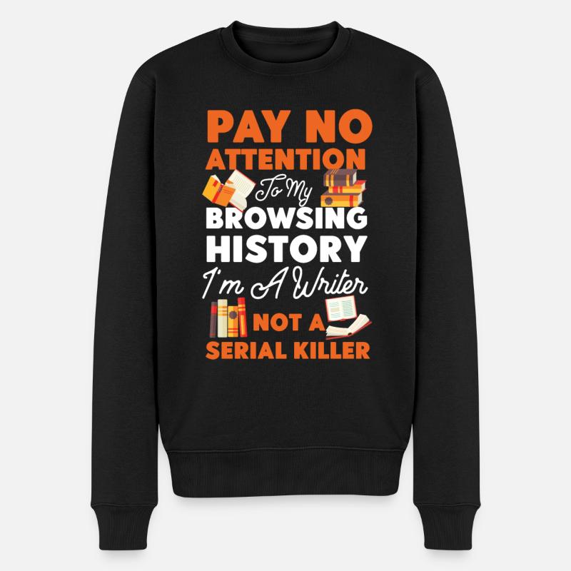 Writing Book Novel Writer & - Männer Premium Bio Pullover - Schwarz