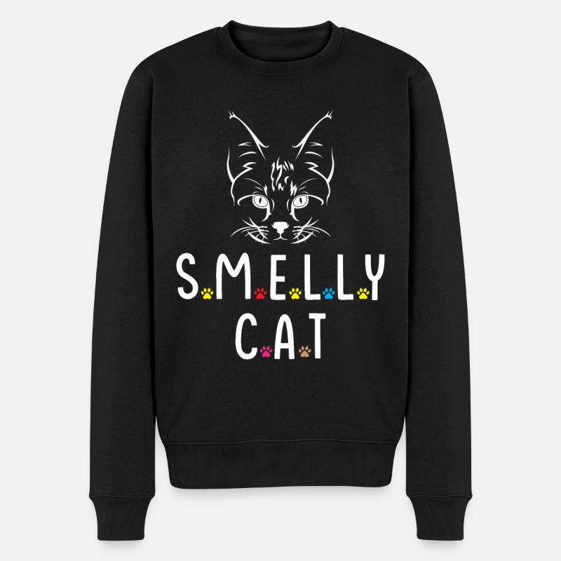 Smelly Cat - Männer Premium Bio Pullover - Schwarz
