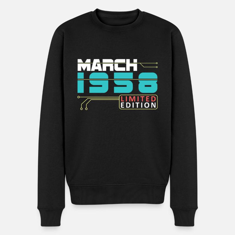 Mars 1958 - Anniversaire en mars - Pull Premium bio Homme - noir