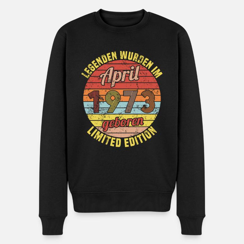 Legenden wurden im April 1973 geboren - Männer Premium Bio Pullover - Schwarz