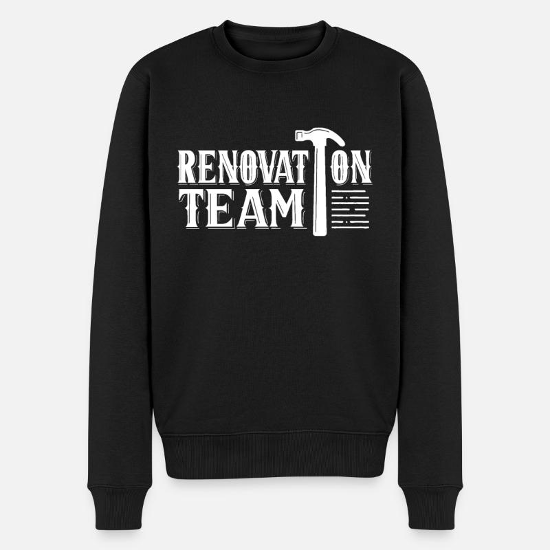 Team Renovierung Bauherr Restaurierung Renovieren - Männer Premium Bio Pullover - Schwarz