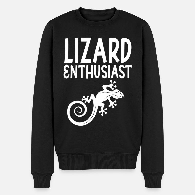 Eidechsen Enthusiast Reptil Lizard Eidechse - Männer Premium Bio Pullover - Schwarz