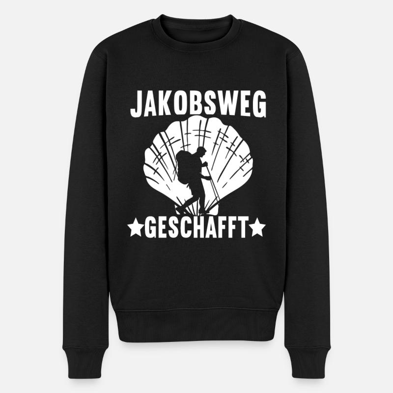 Jakobsweg Pilgern - Männer Premium Bio Pullover - Schwarz