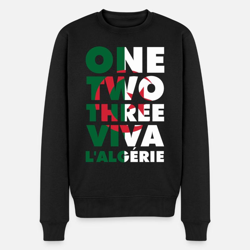One two three viva l'algérie slogan DZ algérien - Pull Premium bio Homme - noir