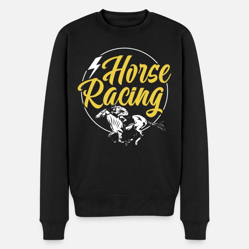 Courses de chevaux Jockey Hippodrome - Pull Premium bio Homme - noir