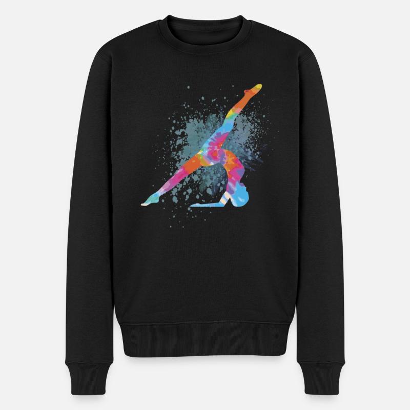 Bunt Figur Turnen Turnerin Gymnastik Geschenke - Männer Premium Bio Pullover - Schwarz