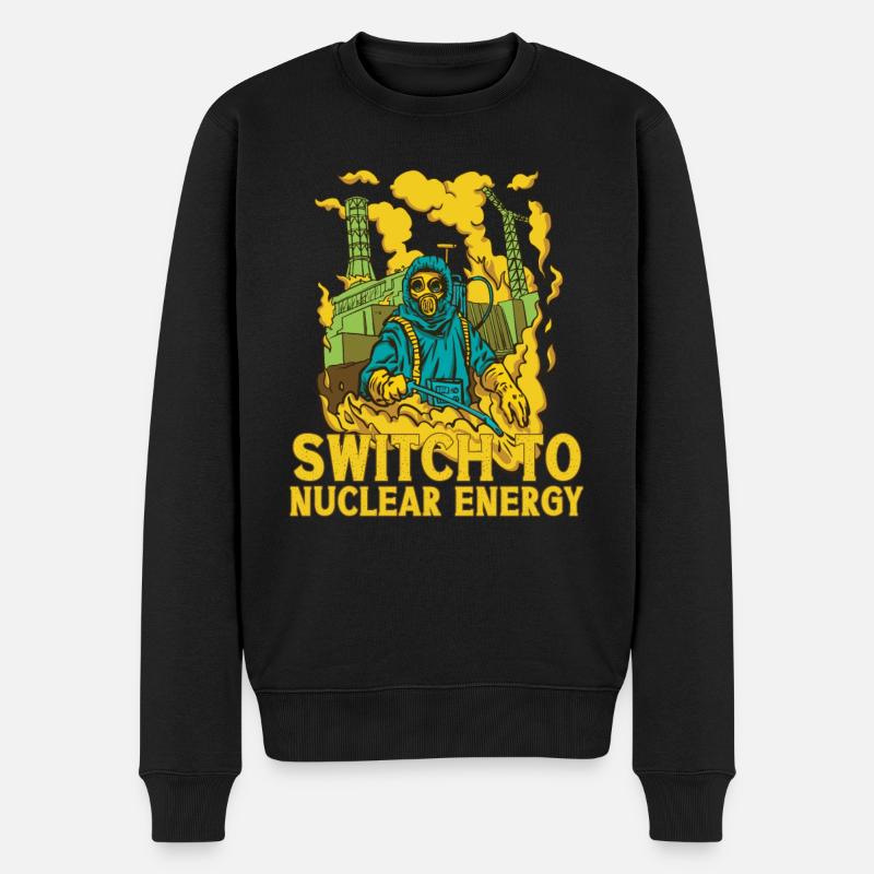Energiewende zu Atomkraft Atomenergie Kernkraft - Männer Premium Bio Pullover - Schwarz