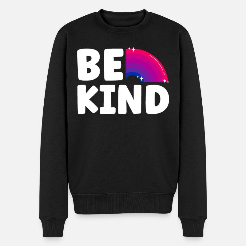 Bisexual Bi Pride Flag Be Kind - Männer Premium Bio Pullover - Schwarz