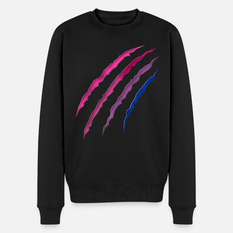 Bisexuel Bi Pride Flag Scratch - Pull Premium bio Homme - noir