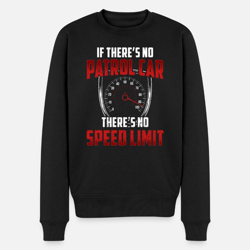 Ohne Streifenwagen Keine Tempolimit Raser Rasen - Männer Premium Bio Pullover - Schwarz