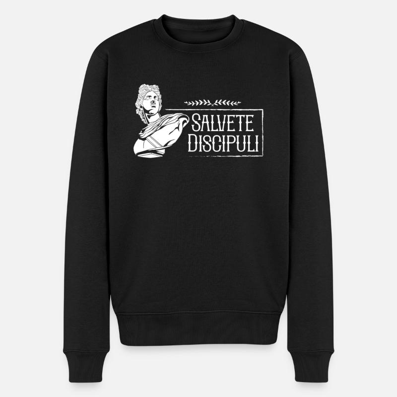 Latin saying - Salvete Discipuli - Men's Premium Organic Jumper - black