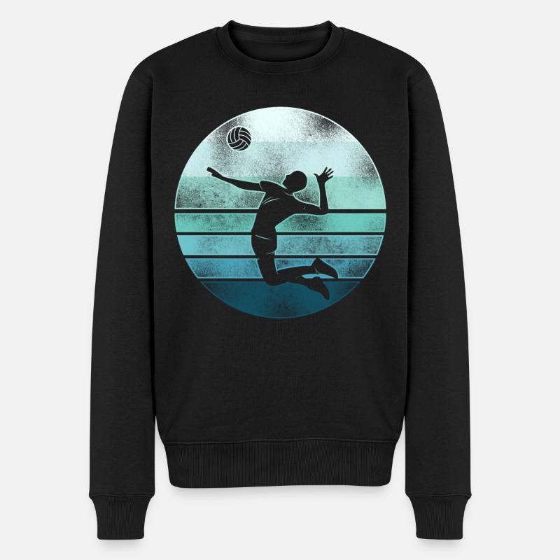 Volleyball Player Team Retro - Männer Premium Bio Pullover - Schwarz