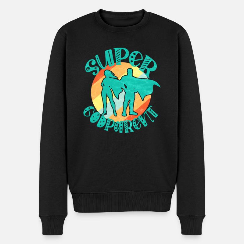 Super Pate - Männer Premium Bio Pullover - Schwarz