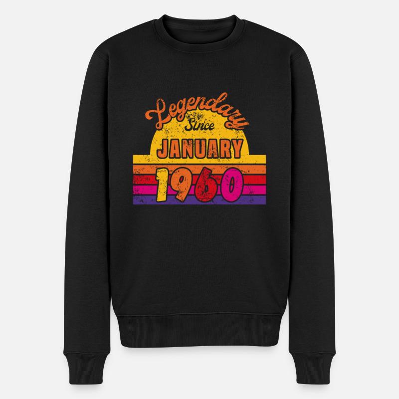 Janvier 1960 - Anniversaire en janvier - Pull Premium bio Homme - noir