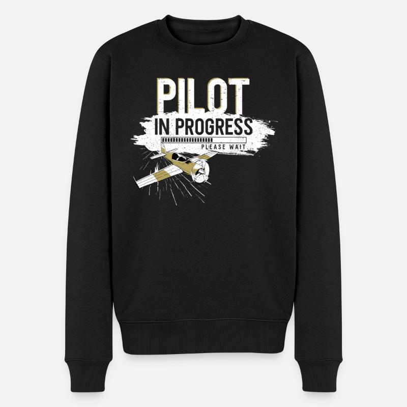 Airplane Pilot Future Pilot - Men's Premium Organic Jumper - black