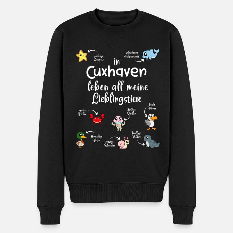 Meine Lieblingstiere in Cuxhaven - Männer Premium Bio Pullover - Schwarz