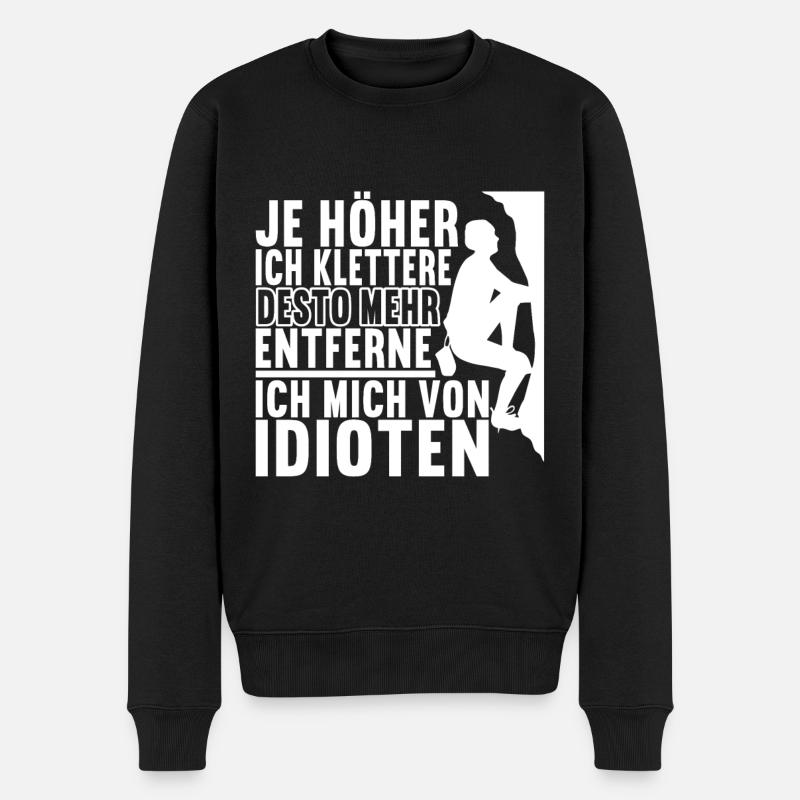 Klettern Kletterer - Männer Premium Bio Pullover - Schwarz