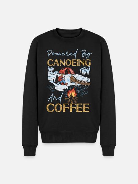Canoe Canoeing Coffee Powered By - Men's Premium Organic Jumper - black
