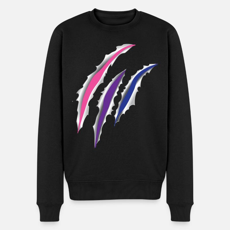 Bisexual Bi Pride Flag Scratch - Männer Premium Bio Pullover - Schwarz