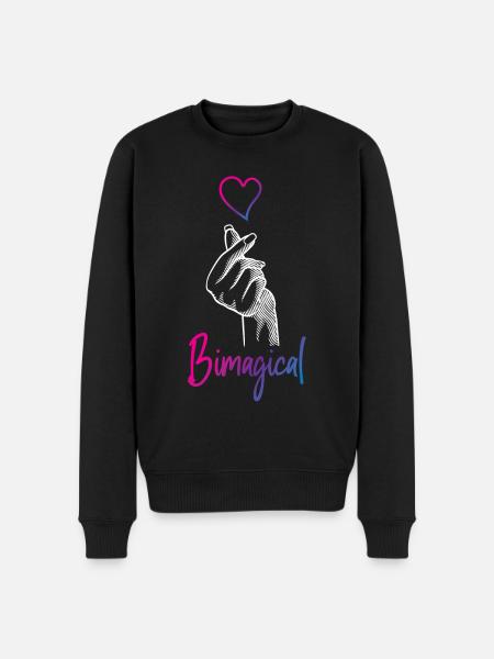 Bisexual Bi Pride Flag Pun - Men's Premium Organic Jumper - black