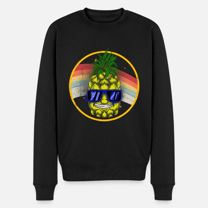 Ananas - Männer Premium Bio Pullover - Schwarz