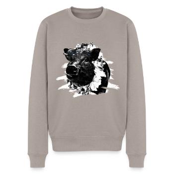 Pig Tshirt Children Women Piglet Piglet Piglet - Men's Premium Organic Jumper - taupe - Front - Nico (187cm)