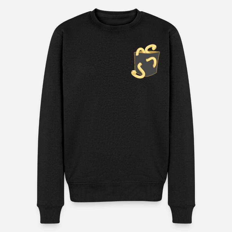 Snake Serpent Pocket - Männer Premium Bio Pullover - Schwarz