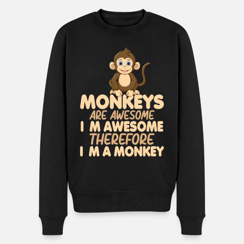 Flying Monkeys - Männer Premium Bio Pullover - Schwarz