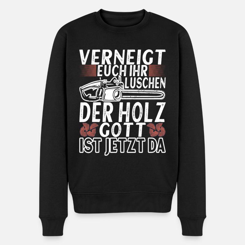Holzfäller Förster - Männer Premium Bio Pullover - Schwarz