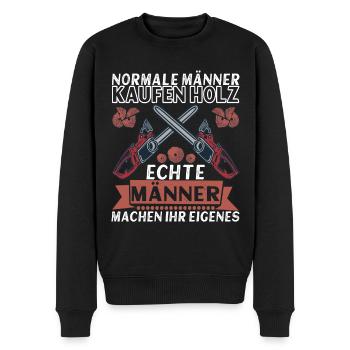 Holzfäller Förster - Männer Premium Bio Pullover - Schwarz - Vorne - Nico (187cm)