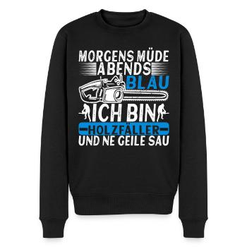 Holzfäller Förster - Männer Premium Bio Pullover - Schwarz - Vorne - Nico (187cm)