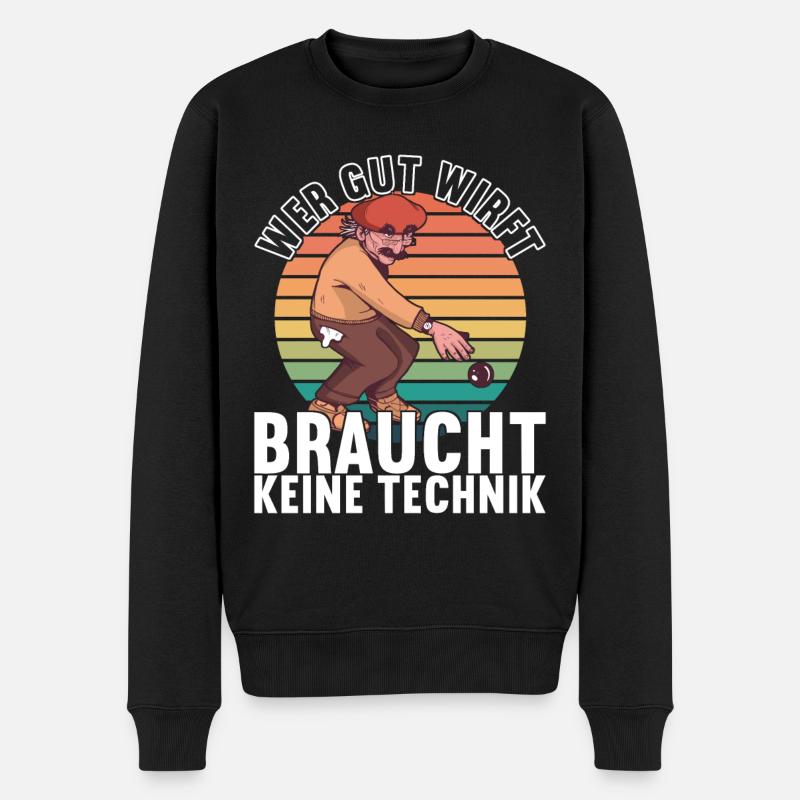 Boule Petanque - Männer Premium Bio Pullover - Schwarz