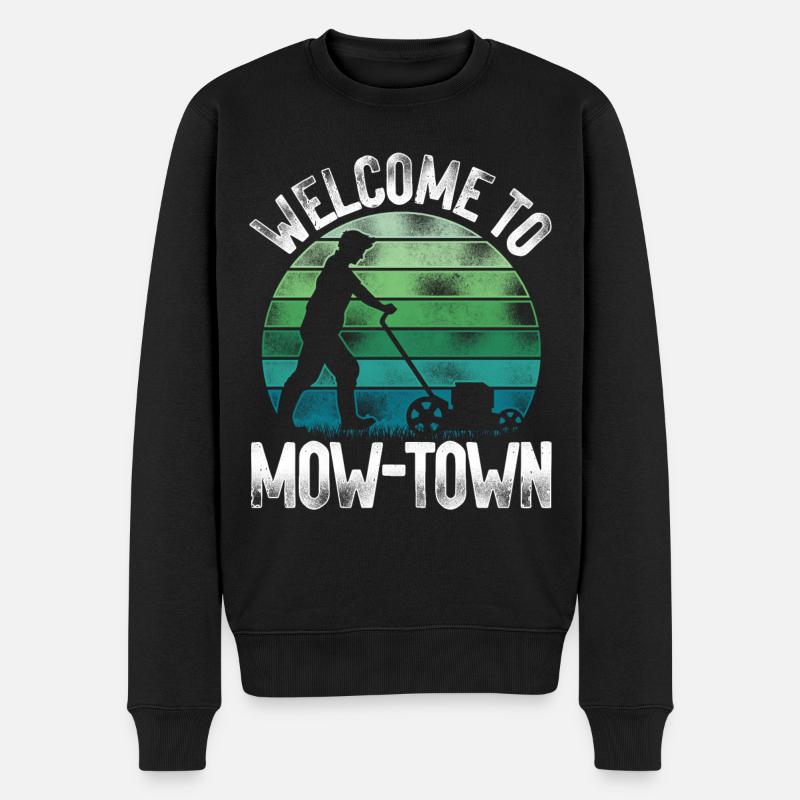 Lawn Mower Mowing Dad Father - Männer Premium Bio Pullover - Schwarz