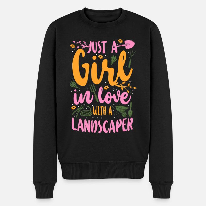 Landscaper Landscaping Landscape - Männer Premium Bio Pullover - Schwarz