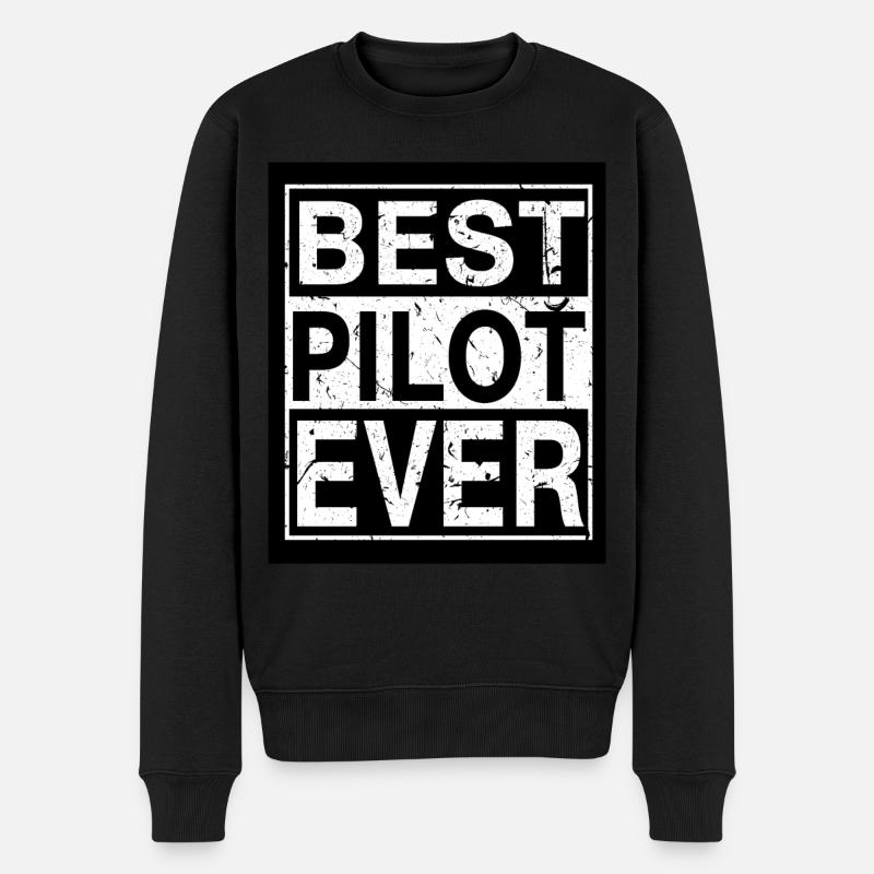 Pilot Bester Pilot - Männer Premium Bio Pullover - Schwarz