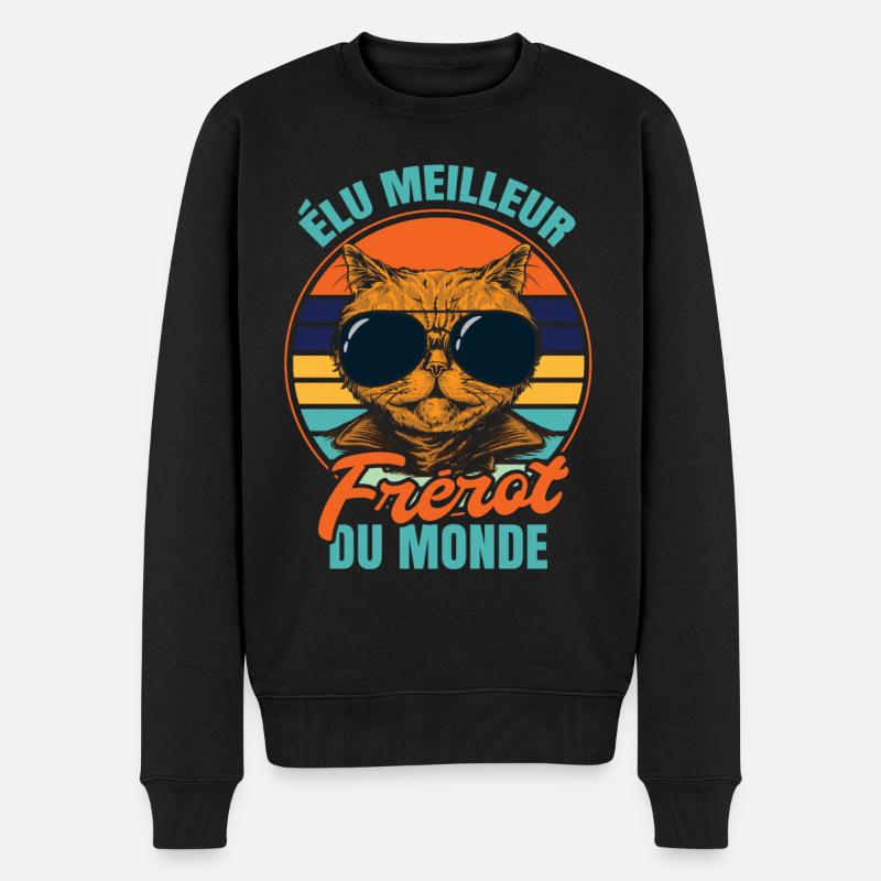 Élu meilleur frérot propriétaire chats - Pull Premium bio Homme - noir