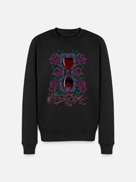 Bones and Roses - Gothic Hourglass - Men's Premium Organic Jumper - black